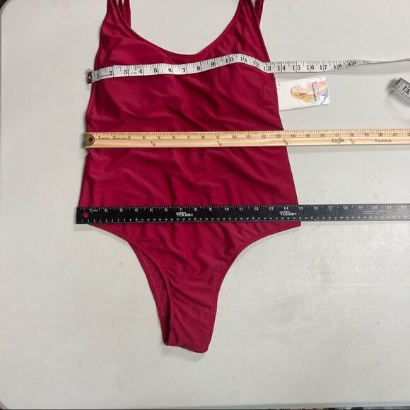 PRETTY GARDEN Red One Piece Swimsuit Size Large - Picture 5 of 10